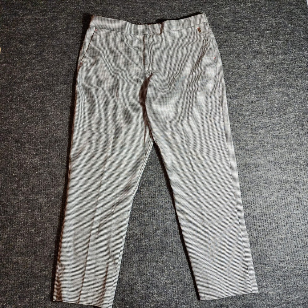 Tommy Hilfiger Houndstooth Ankle Pants Black White Career Womens 14 (E8)
